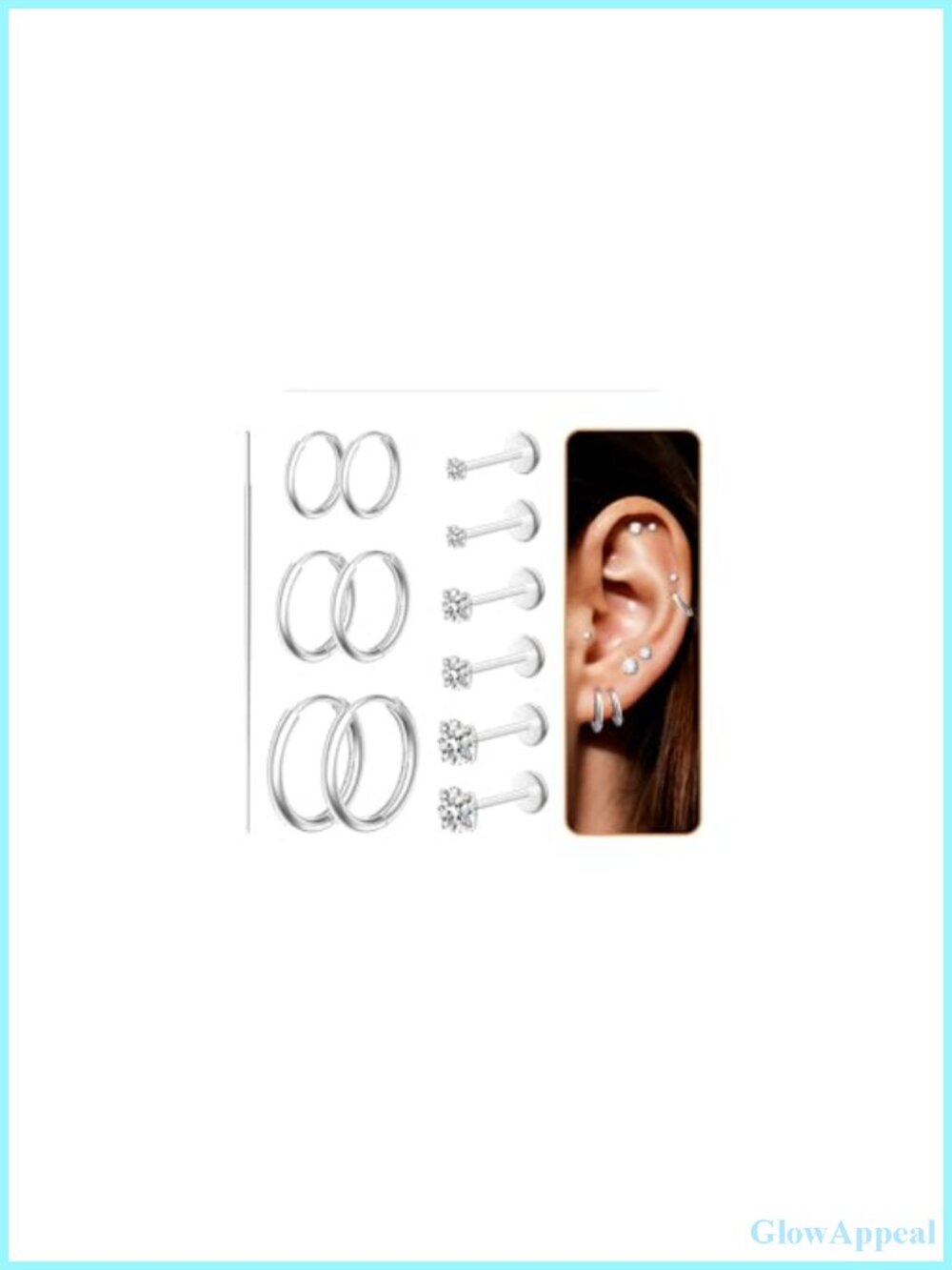 14K Gold Filled Earrings Set for Women Hypoallergenic Huggie Hoop and Stud